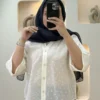 شومیز شیشه ای پاکتی نگینی