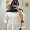 شومیز شیشه ای پاکتی نگینی