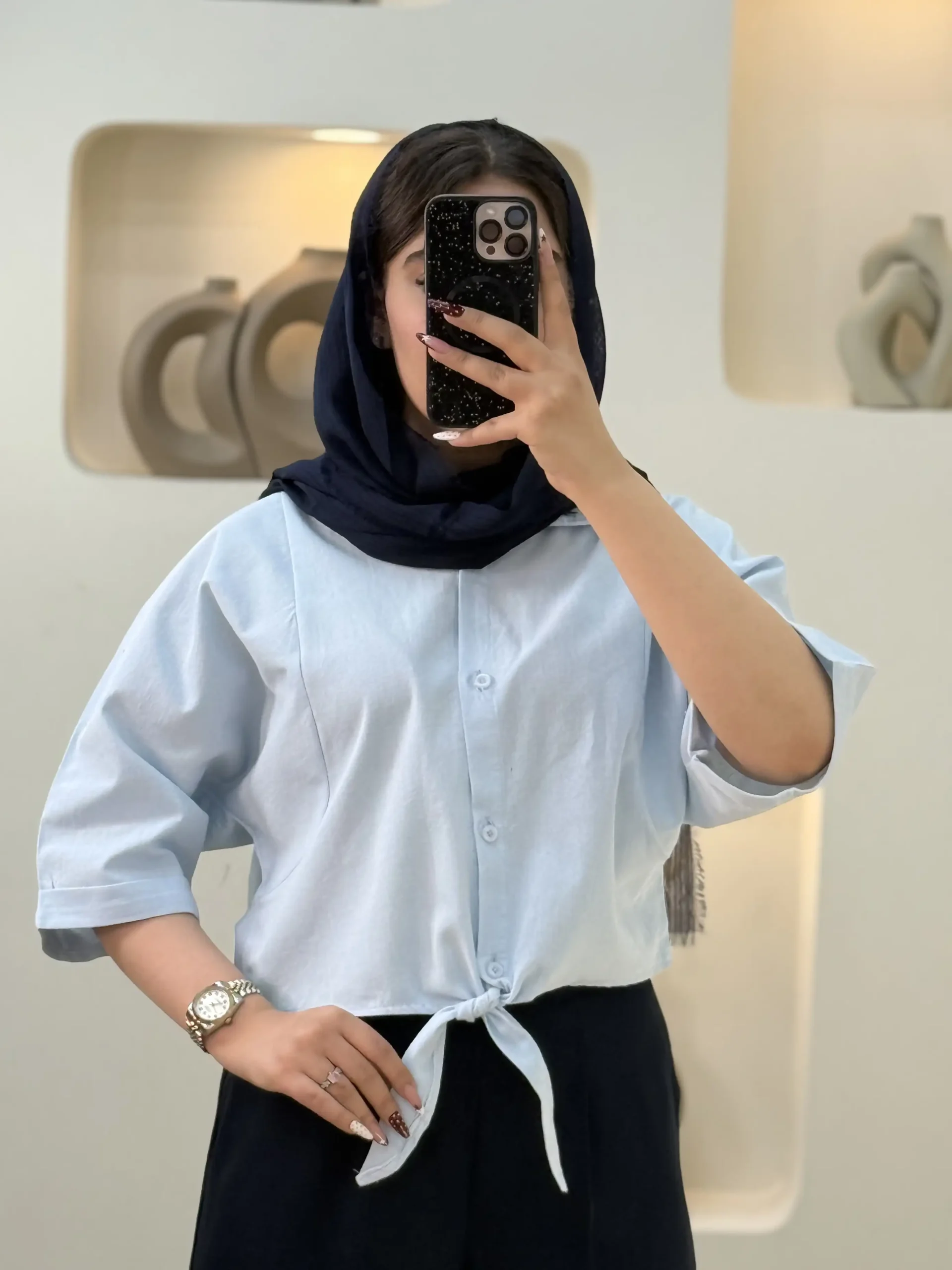 کراپ گره ای لینن-10266