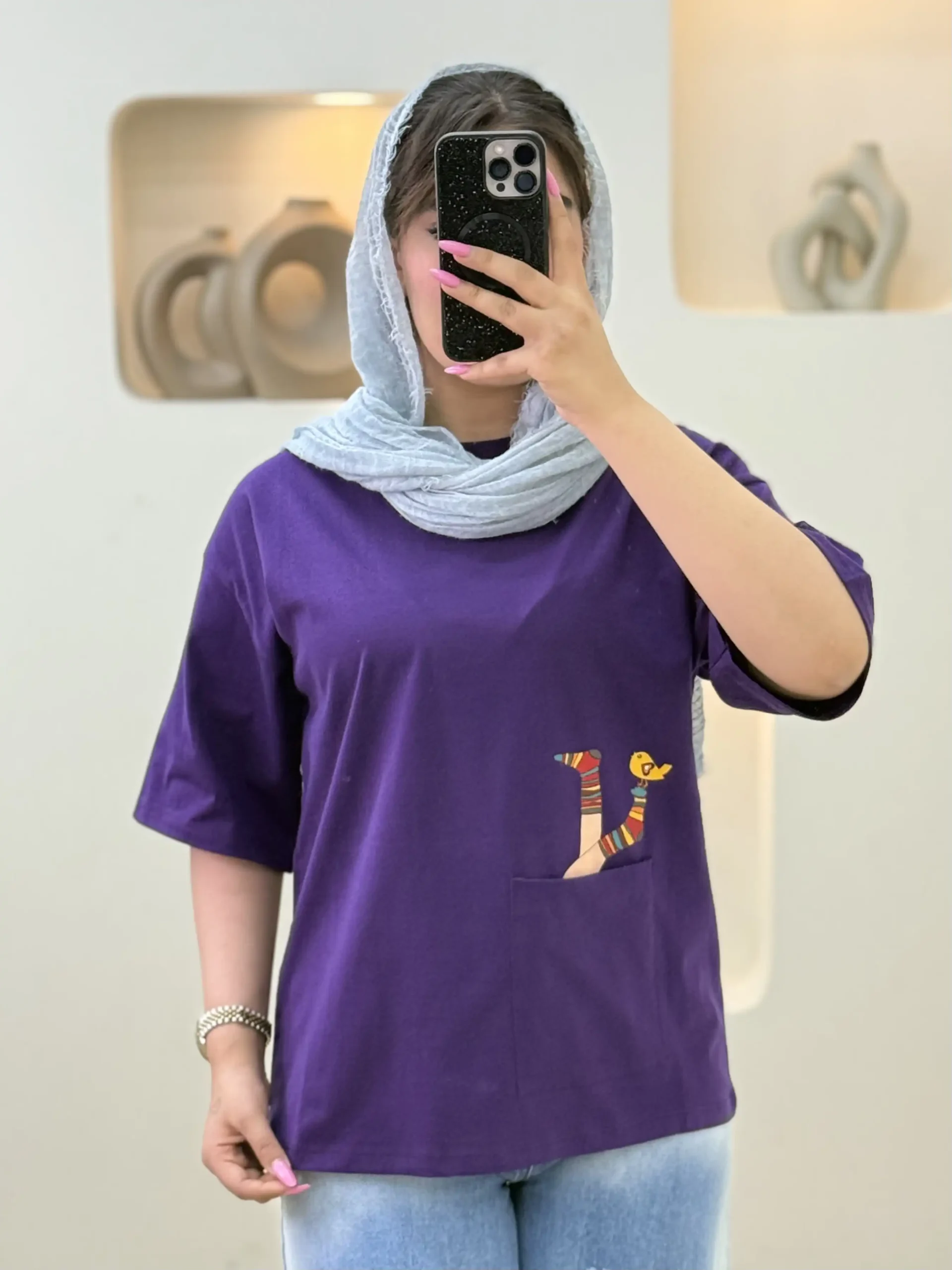 تیشرت باکسی جوجه و جوراب-11664
