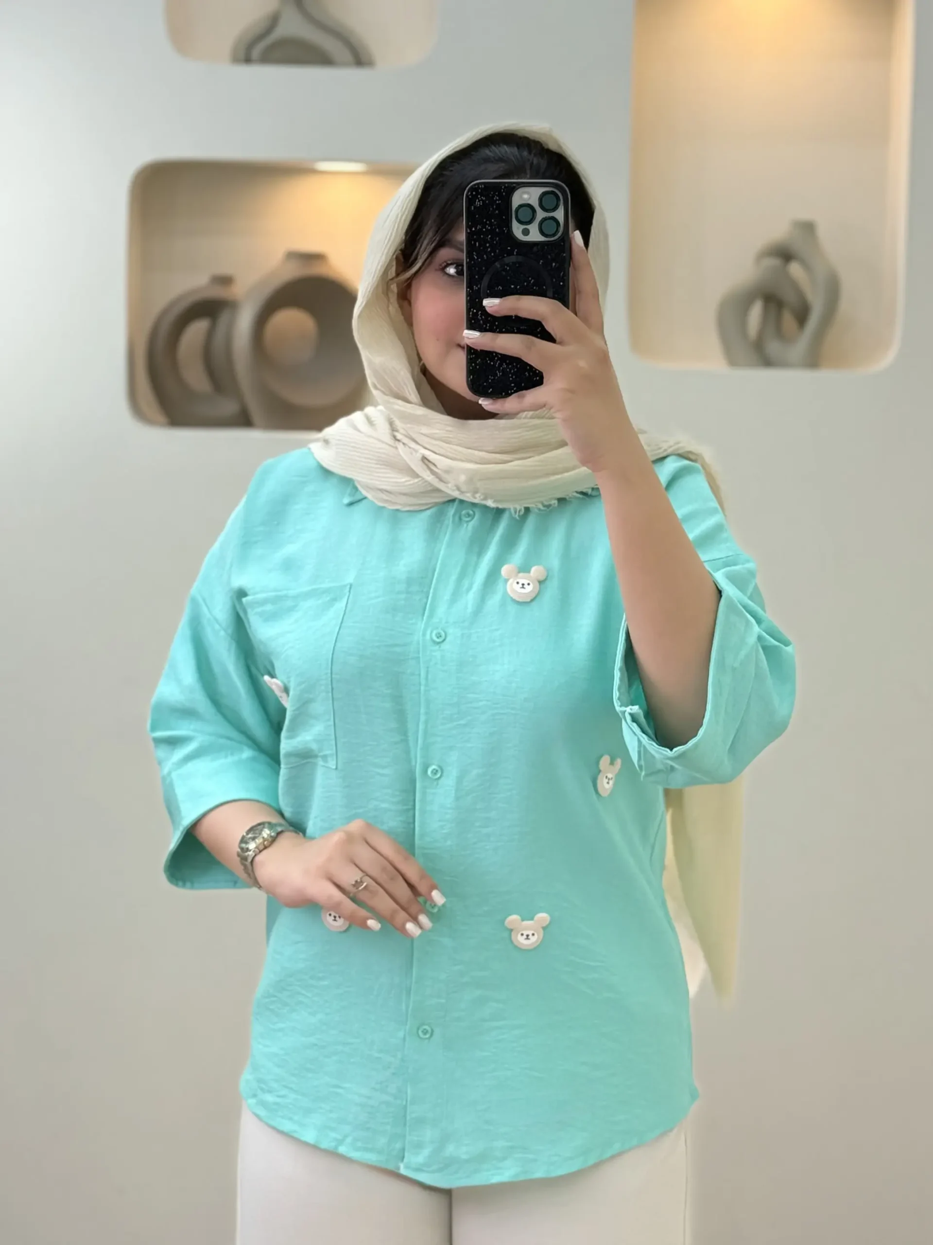 شومیز تک جیب خرس-11882