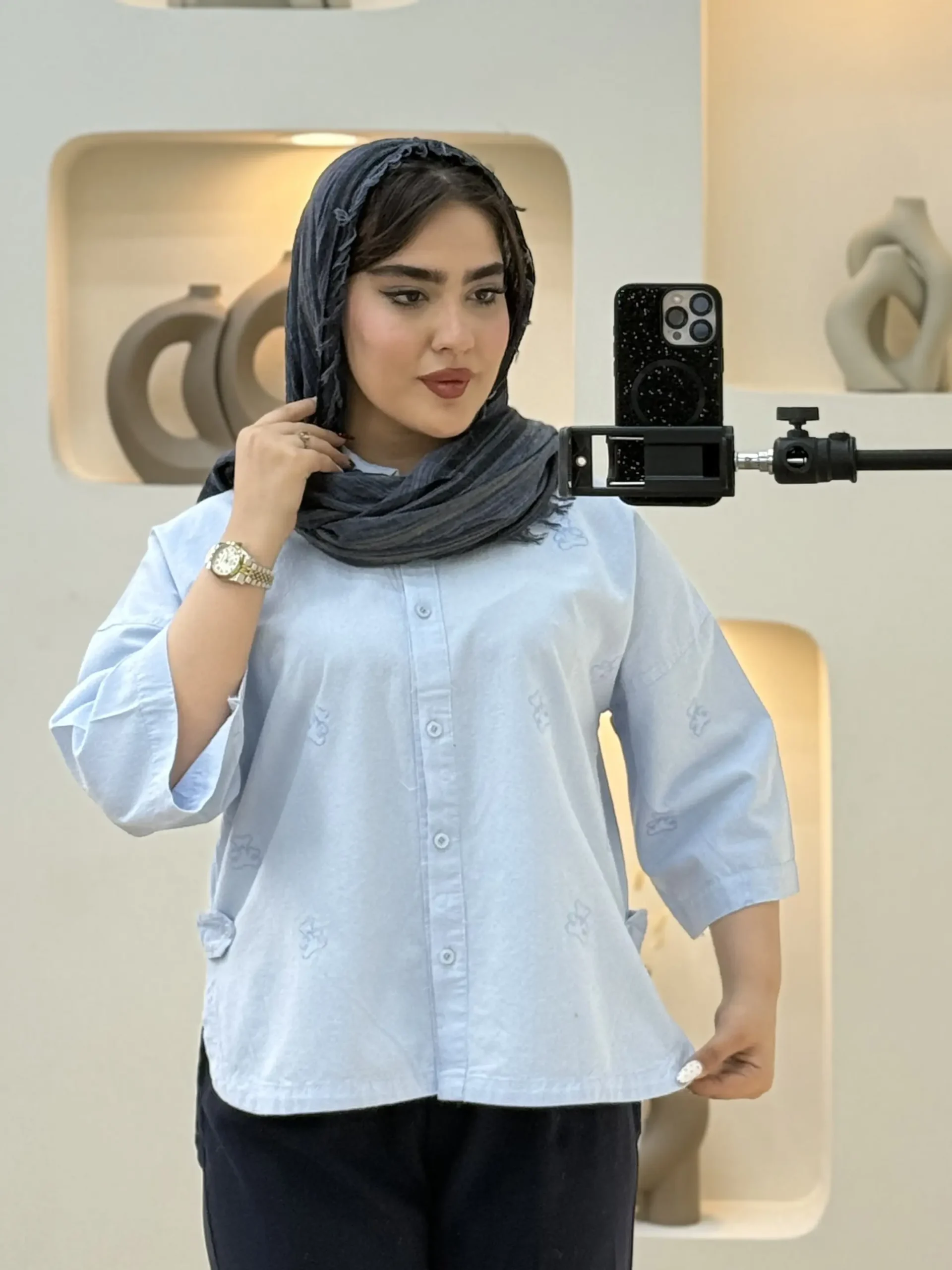 شومیز لینن گلدوزی تدی-10246