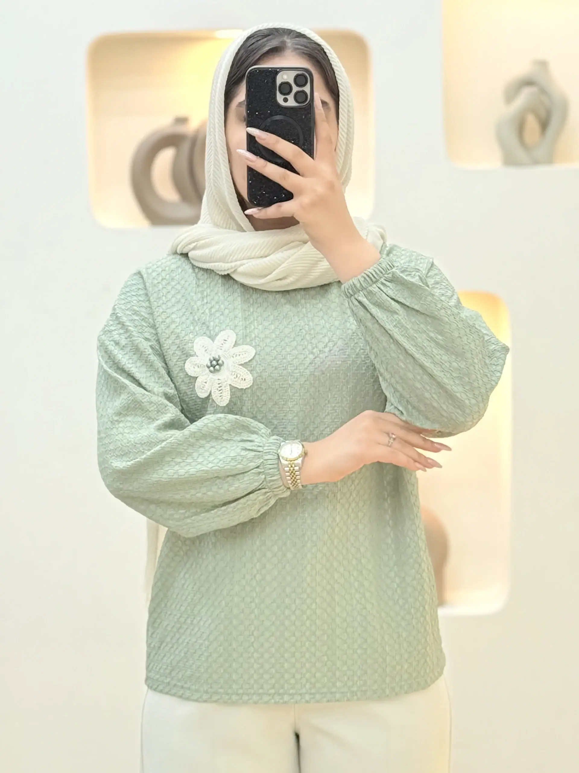 شومیز مراکشی گل سینه-3634