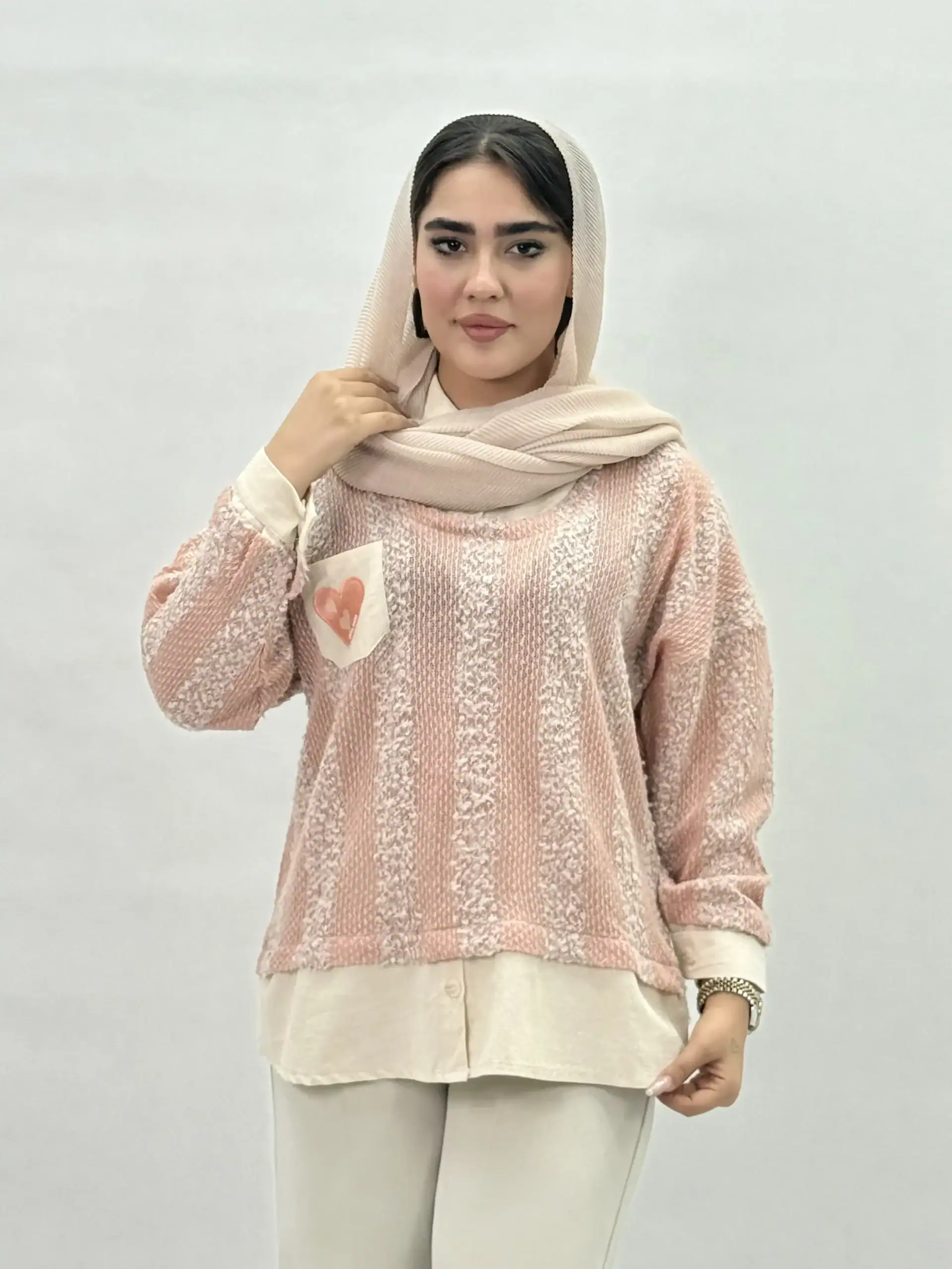 شومیز بافت ترکیبی-6375